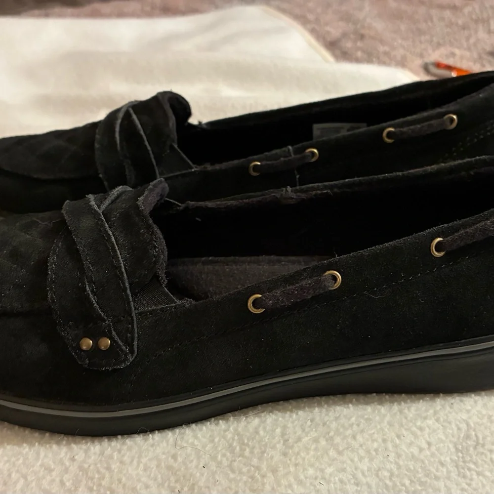 KEDS Ortholite Black Suede Loafers Comfort Leisure Casual Slip-On Preppy 7.5
